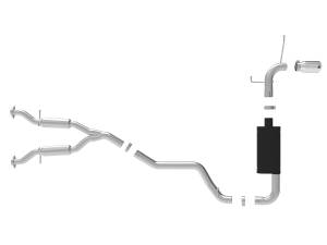 aFe Power - aFe Power MACH Force-Xp 2-1/2 IN to 3 IN 304 Stainless Steel Cat-Back Exhaust w/Polish Tip Jeep Grand Cherokee (WK2) 14-21 V6-3.6L - 49-38078-P - Image 5