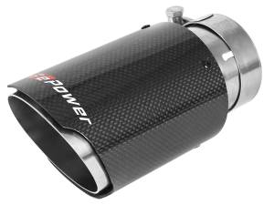 Exhaust - Exhaust Tips - aFe Power - aFe Power MACH Force-Xp 304 Stainless Steel Clamp-on Exhaust Tip Carbon Fiber 2-1/2 IN Inlet x 3-1/2 IN Outlet X 7 IN L - 49T25354-C07