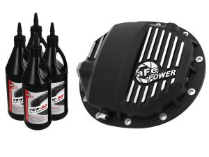 aFe Power Pro Series Differential Cover Black w/ Machined Fins & Gear Oil GM Silverado/Sierra 1500 14-23 (AAM 9.5/9.76) - 46-71121B