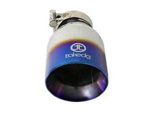 aFe Power - aFe Power Takeda 304 Stainless Steel Clamp-on Exhaust Tip Blue Flame 2-1/2 IN Inlet x 4 IN Outlet x 7 IN L - 49T25404-L07 - Image 3