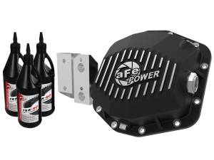 aFe Power - aFe Power Pro Series Dana M220 Rear Differential Cover Black w/ Machined Fins & Gear Oil Jeep Gladiator (JT) 20-23 (Dana M220) - 46-71191B - Image 1