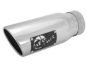 aFe Power MACH Force-Xp 304 Stainless Steel Clamp-on Exhaust Tip Polished - Left - Exit 3-1/2 IN Inlet x 4-1/2 IN Outlet x 12 IN L - 49T35452-P12