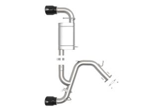 aFe Power - aFe Power Takeda 3 IN 304 Stainless Steel Axle-Back Exhaust System w/ Black Tips Hyundai Veloster N 19-20 L4-2.0L (t) - 49-37007-B - Image 3