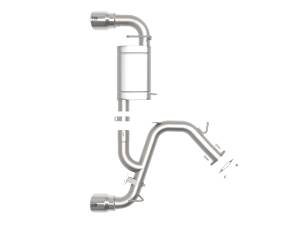 aFe Power - aFe Power Takeda 3 IN 304 Stainless Steel Axle-Back Exhaust System w/ Polished Tips Hyundai Veloster N 19-20 L4-2.0L (t) - 49-37007-P - Image 3