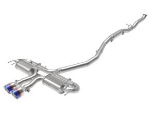 aFe Power - aFe Power Takeda 3 IN 304 Stainless Steel Cat-Back Exhaust System w/ Blue Flame Tips Honda Civic Sport 17-21 L4-1.5L (t) - 49-36624-L - Image 1