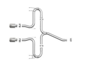 aFe Power - aFe Power Takeda 2-1/2 IN 304 Stainless Steel Axle-Back Exhaust System w/ Polished Tips Honda Civic Sport 17-21 L4-1.5L (t) - 49-36625-P - Image 2