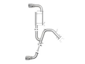 aFe Power - aFe Power Takeda-ST 3 IN 304 Stainless Steel Axle-Back Exhaust System w/ Polished Tips Hyundai Veloster N 19-20 L4-2.0L (t) - 49-37009-P - Image 3