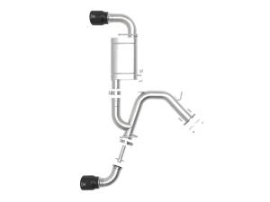 aFe Power - aFe Power Takeda-ST 3 IN 304 Stainless Steel Axle-Back Exhaust System w/ Black Tips Hyundai Veloster N 19-20 L4-2.0L (t) - 49-37009-B - Image 3