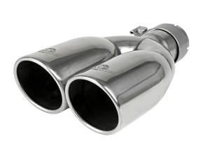 aFe Power MACH Force-Xp 304 Stainless Steel Clamp-on Exhaust Tip Polished 2-1/2 IN Inlet x 3-1/2 IN Outlet X 12 IN L - 49T25374-P12