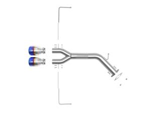 aFe Power - aFe Power Takeda 3 IN to 2-1/2 IN 304 Stainless Steel Axle-Back Exhaust w/ Blue Flame Tip Hyundai Veloster 19-21 L4-1.6L (t) - 49-37012-L - Image 3