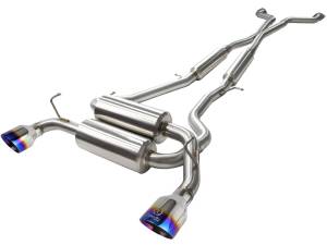 aFe Power Takeda 2-1/2 IN 304 Stainless Steel Cat-Back Exhaust System w/ Blue Flame Tips Infiniti G37 08-13/Q60 14-15 V6-3.7L (VQ37VHR) - 49-36103-L