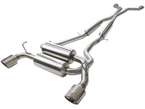 aFe Power Takeda 2-1/2 IN 304 Stainless Steel Cat-Back Exhaust System w/ Polished Tips Infiniti G37 08-13/Q60 14-15 V6-3.7L (VQ37VHR) - 49-36103-P
