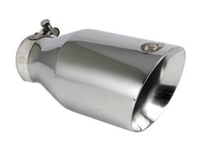 Exhaust - Exhaust Tips - aFe Power - aFe Power MACH Force-Xp 304 Stainless Steel Clamp-on Exhaust Tip Polished 2-1/2 IN Inlet x 4-1/2 IN Outlet x 9 IN L - 49T25454-P091