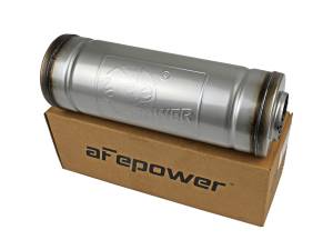aFe Power MACH Force-Xp 304 Stainless Steel Muffler 2-1/2 IN ID Center/Center x 9 IN Dia. x 14 IN L - Round Body - 49M30045