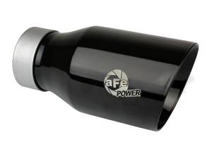 aFe Power MACH Force-Xp 304 Stainless Steel Clamp-on Exhaust Tip Black 3 IN Inlet x 4-1/2 IN Outlet x 9 IN L - 49T30454-B093