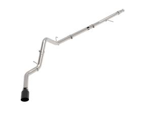 aFe Power Large Bore-HD 3 IN 409 Stainless Steel DPF-Back Exhaust System w/Black Tip GM Trucks 20-22 L6-3.0L (td) LM2 - 49-44128-B