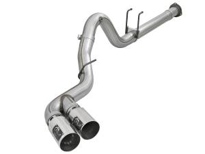 aFe Power Rebel XD Series 4 IN 409 Stainless Steel DPF-Back Exhaust w/Dual Polished Tips Ford Diesel Trucks 11-14 V8-6.7L (td) - 49-43121-P