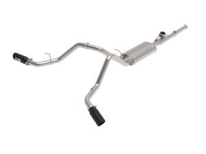 aFe Power Gemini XV 3 IN 304 Stainless Steel Cat-Back Exhaust System w/ Cut-Out Black GM Trucks 09-18 V6-4.3/V8-4.8/5.3L - 49-34131-B