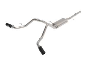 aFe Power - aFe Power Apollo GT Series 3 IN Cat-Back Exhaust System w/ Dual Rear-Side Exit Black Tips GM Trucks 09-18 V6-4.3L/V8-4.8/5.3L - 49-44134-B - Image 1