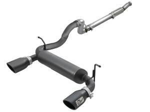 aFe Power - aFe Power Rebel Series 3 IN to 2-1/2 IN 409 Stainless Steel Cat-Back Exhaust w/ Black Tip Jeep Wrangler (JL) 18-23 L4-2.0L (t) - 49-48096-B - Image 1