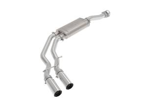 aFe Power Rebel Series 3 IN to 2-1/2 IN 409 Stainless Steel Cat-Back Exhaust w/ Polish Tip Ford F-150 21-23 V6-2.7L (tt)/3.5L (tt)/V8-5.0L - 49-43128-P