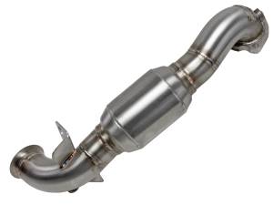 aFe Power Twisted Steel Down Pipe 2-1/2 IN 304 Stainless Steel w/ Cat MINI Cooper S (R56) 07-15 L4-1.6L (t) N14/N18 - 48-36318-1HC