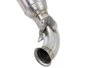 aFe Power - aFe Power Twisted Steel Down Pipe 2-1/2 IN 304 Stainless Steel w/ Cat MINI Cooper S (R56) 07-15 L4-1.6L (t) N14/N18 - 48-36318-1HC - Image 3