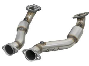 aFe Power Twisted Steel Mid Pipe 3 IN 304 Stainless Steel w/ Cat Chevrolet Corvette (C7) & Z06 14-18 V8-6.2L/6.2L (sc) - 48-34130-1YC