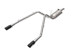 aFe Power Gemini XV 3 IN 304 Stainless Steel Cat-Back Exhaust System w/ Cut-Out Black Dodge/RAM 1500 09-18/RAM 1500 Classic 19-23 V8-5.7L HEMI - 49-32083-B