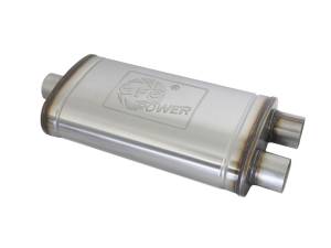 aFe Power MACH Force-Xp 304 Stainless Steel Muffler 3 IN Inlet (Center) / 3 IN Outlet (Dual) x 22 IN L x 11 IN W x 6 IN H - 49M30015