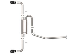 aFe Power - aFe Power Takeda 2-1/4 IN to 2-1/2 IN 304 Stainless Steel Cat-Back Exhaust w/ Black Tip Toyota RAV4 19-23 L4-2.5L - 49-36053-B - Image 2