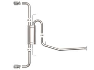aFe Power - aFe Power Takeda 2-1/4 IN to 2-1/2 IN 304 Stainless Steel Cat-Back Exhaust w/ Polished Tip Toyota RAV4 19-23 L4-2.5L - 49-36053-P - Image 2
