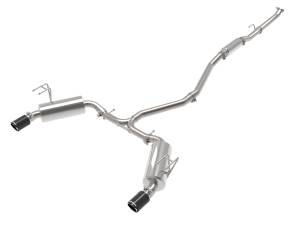 aFe Power - aFe Power Takeda 2-1/2 IN to 2-1/4 IN 304 Stainless Steel Cat-Back Exhaust w/ Carbon Fiber Honda Civic Sedan 22-23 L4-1.5L (t) - 49-36628-C - Image 1