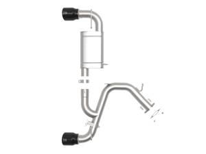 aFe Power - aFe Power Takeda 3 IN 304 Stainless Steel Axle-Back Exhaust w/ Black Tips Hyundai Veloster N 21-22 L4-2.0L (t) - 49-37029-B - Image 2