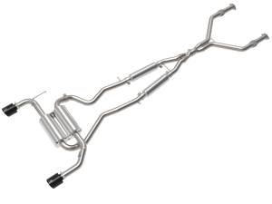 aFe Power - aFe Power Takeda 2-1/2 IN 304 Stainless Steel Cat-Back Exhaust System w/ Black Tips Infiniti Q50 14-15 V6-3.7L - 49-36136-B - Image 1