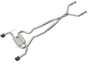 aFe Power - aFe Power Takeda 2-1/2 IN 304 Stainless Steel Cat-Back Exhaust System w/ Carbon Fiber Tips Infiniti Q50 14-15 V6-3.7L - 49-36136-C - Image 1