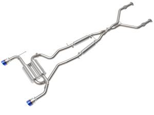 aFe Power Takeda 2-1/2 IN 304 Stainless Steel Cat-Back Exhaust System w/ Blue Flame Tips Infiniti Q50 14-15 V6-3.7L - 49-36136-L