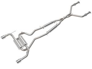 aFe Power - aFe Power Takeda 2-1/2 IN 304 Stainless Steel Cat-Back Exhaust System w/ Polished Tips Infiniti Q50 14-15 V6-3.7L - 49-36136-P - Image 1