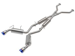 aFe Power Takeda 2-1/2 IN 304 Stainless Cat-Back Exhaust w/ Resonator and Blue Flame Tip Nissan 370Z 09-20 V6-3.7L - 49-36139-L