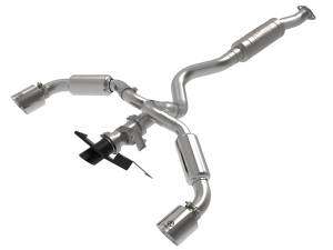 aFe Power - aFe Power Gemini XV 3 to 2-1/2 IN 304 Stainless Steel Cat-Back Exhaust w/ Cut-Out Polished Toyota GR Corolla 23-24 L3-1.6L (t) - 49-36067-P - Image 1