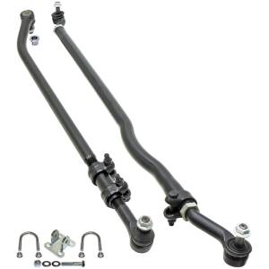 RockJock 4x4 Currectlync Steering System 07-18 Wrangler JK w/Flipped Drag Link 1 1/2 Inch Diameter Tube Tie Rod/Forged Drag Link/Forged Tie Rod Ends Premium Jam Nuts And Adjuster - JK-9704P