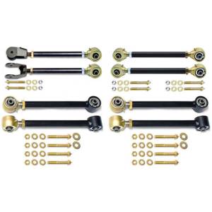 RockJock 4x4 Johnny Joint Control Arm Set 97-06 Wrangler TJ and LJ Unlimited Adjustable w/ Double Adjustable Upper Arms Set Of 8 - CE-9100AS