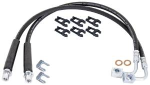 RockJock 4x4 Gladiator Extended Rear Braided Brake Hose Kit For 20-Pres Jeep Gladiator JT - RJ-156400-101